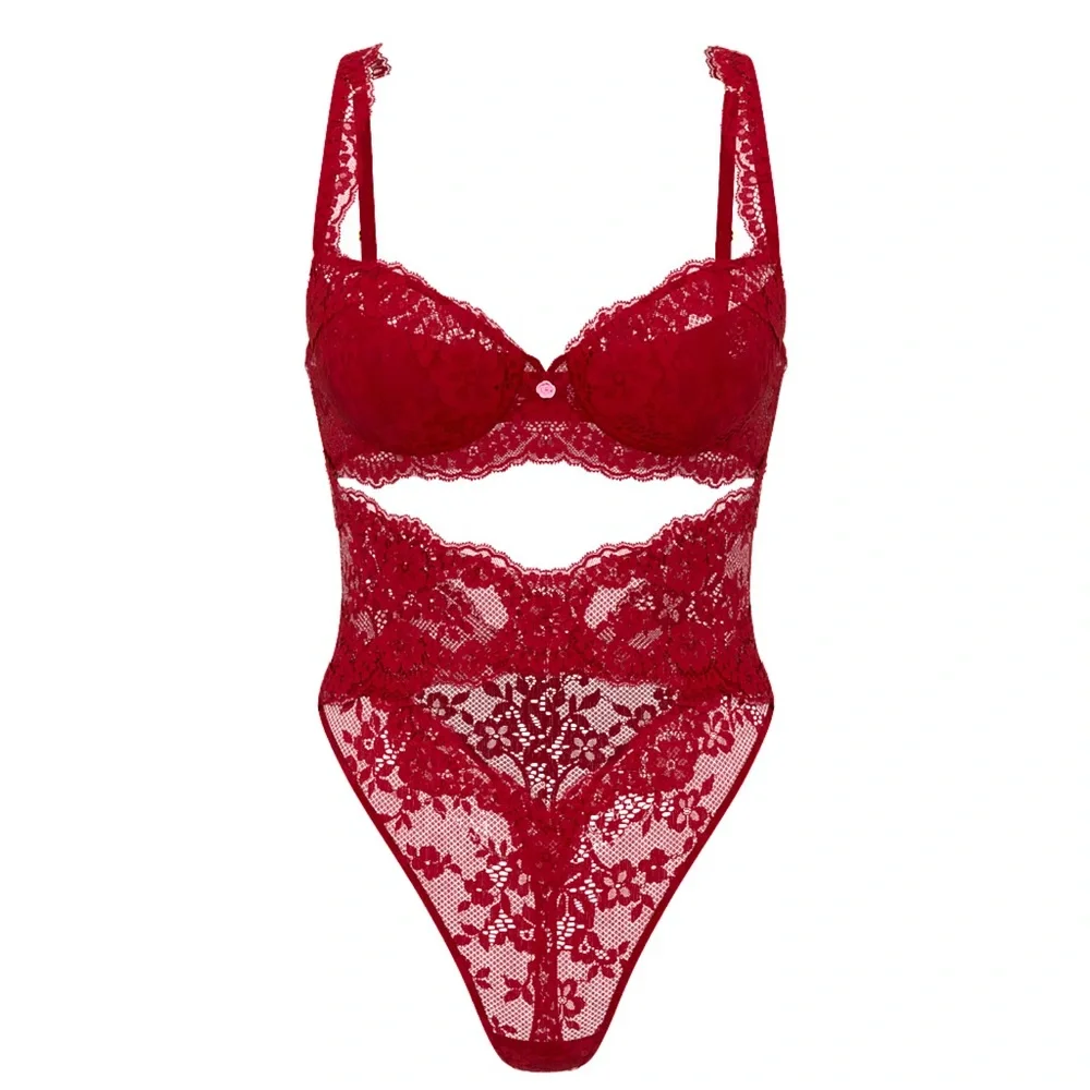 Victoria’s secret Dare to dream uplift Burgundy Lace balconette Teddy size L